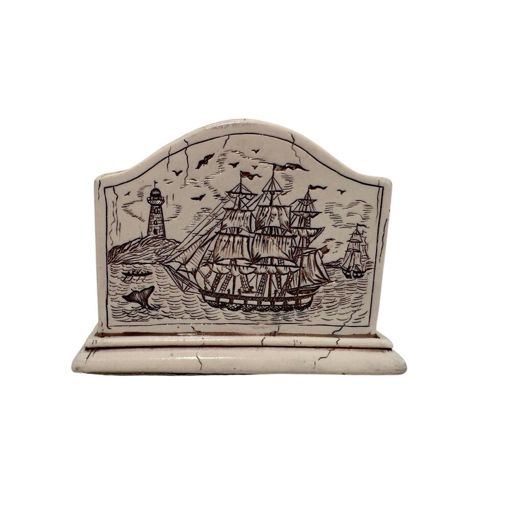 Vintage Clipper Ship Business Card Holder